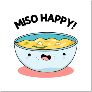 Miso Happy Cute Noodle Pun Posters and Art